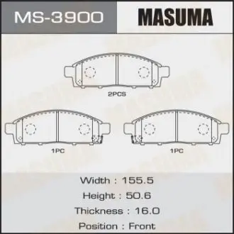 MS3900 Колодка гальмівна передня Mitsubishi L200 (07-), Pajero Sport (09-15) (MS3900) MASUMA MASUMA підбір по vin на Brocar