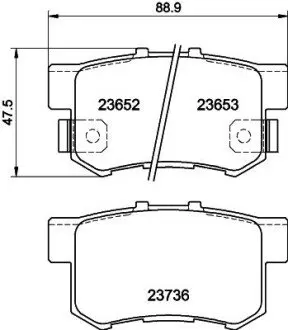 NP8001 Колодки гальмівні дискові задні Honda Civic 1.4, 1.6, 1.8 (00-05) (NP8001) NISSHINBO NISSHINBO підбір по vin на Brocar