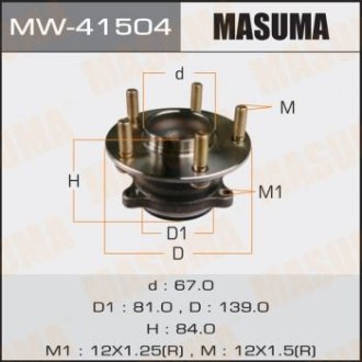 MW41504 Ступиця колеса заднього в зборі з підшипником Mazda 3 (13-16) (с ABS) (MW41504) MASUMA MASUMA підбір по vin на Brocar