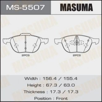 MS5507 Колодка тормозная передняя Ford Focus (04-)/ Mazda 3 (03-), 5 (05-15) (MS5507) MASUMA MASUMA подбор по vin на Brocar