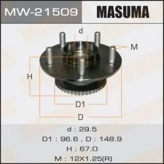 MW21509 Ступиця колеса заднього у зборі з підшипником Nissan Primera (02-07) (MW21509) MASUMA MASUMA підбір по vin на Brocar