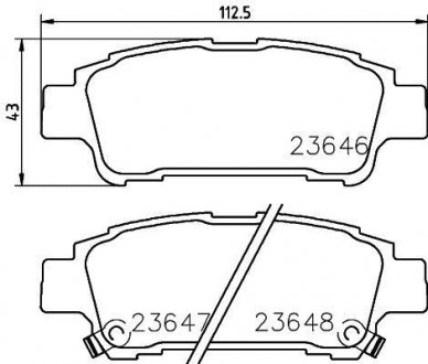 NP1042 Колодки тормозные дисковые задние Toyota Avensis 2.0, 2.4 (03-09) (NP1042) NISSHINBO NISSHINBO підбір по vin на Brocar