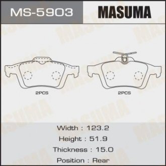MS5903 Колодка гальмівна задня Ford Focus (04-)/ Mazda 3 (03-), 5 (05-15) (MS5903) MASUMA MASUMA підбір по vin на Brocar