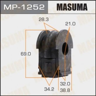 MP1252 Втулка стабилизатора переднего Nissan Qashqai (13-17) (Кратно 2 шт) (MP1252) Masuma MASUMA подбор по vin на Brocar