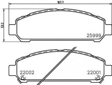 NP1125 Колодки тормозные дисковые передние Toyota Venza 2.7, 3.5 (08-) (NP1125) NISSHINBO NISSHINBO підбір по vin на Brocar