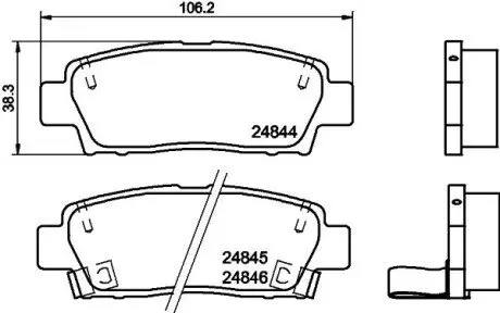 NP1092 Колодки гальмівні дискові задні Toyota Camry 2.2, 3.0 (96-01) (NP1092) NISSHINBO NISSHINBO підбір по vin на Brocar