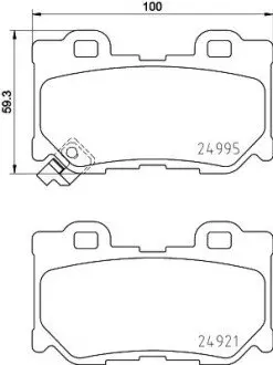 NP2057 Колодки тормозные дисковые задние Infiniti FX 37, QX 70 (08-) (NP2057) NISSHINBO NISSHINBO подбор по vin на Brocar