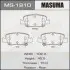 MS1910 Колодка тормозная задняя Toyota Auris (06-13), Corolla (06-13) (MS1910) MASUMA MASUMA підбір по vin на Brocar
