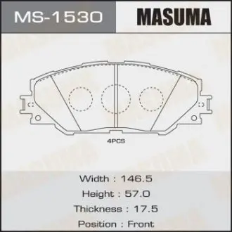 MS1530 Колодка тормозная передняя Toyota Auris (10-), RAV 4 (05-16) (MS1530) MASUMA MASUMA подбор по vin на Brocar