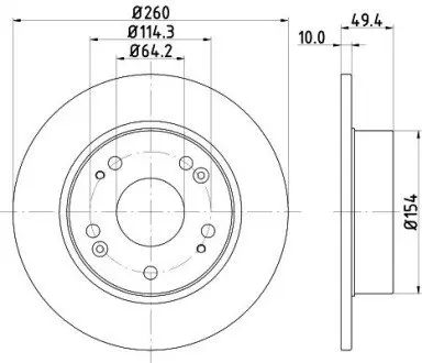 ND8004K Диск тормозной задний Honda Accord 2.0, 2.2, 2.4 (03-08) (ND8004K) NISSHINBO NISSHINBO подбор по vin на Brocar