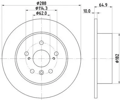 ND1001K Диск гальмівний задній Toyota Camry 2.0, 2.4, 3.0 (93-06) (ND1001K) NISSHINBO NISSHINBO підбір по vin на Brocar