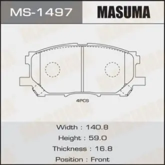 MS1497 Колодка гальмівна передня Lexus RX 300, 330, 350 (04-08) (MS1497) MASUMA MASUMA підбір по vin на Brocar