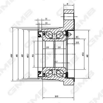 GH22830M Ступица колеса заднего Toyota Land Cruiser 3.0, 4.0 (03-) (GH22830M) GMB GMB подбор по vin на Brocar