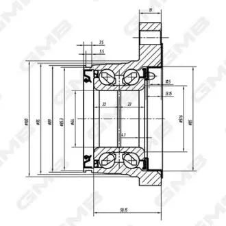 GH22820M Ступица колеса заднего Toyota Land Cruiser 3.0, 4.0 (03-) (GH22820M) GMB GMB подбор по vin на Brocar