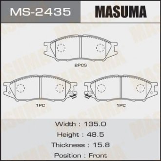 MS2435 Колодка тормозная передняя Mitsubishi Lancer (00-08) (MS2435) MASUMA MASUMA подбор по vin на Brocar