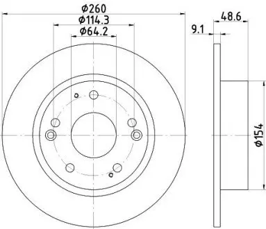 ND8026K Диск гальмівний задній Honda Accord 2.0 2.4 (06-) (ND8026K) NISSHINBO NISSHINBO підбір по vin на Brocar