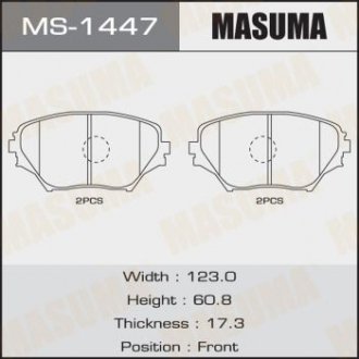 MS1447 Колодка тормозная передняя Toyota RAV 4 (00-05) (MS1447) MASUMA MASUMA подбор по vin на Brocar