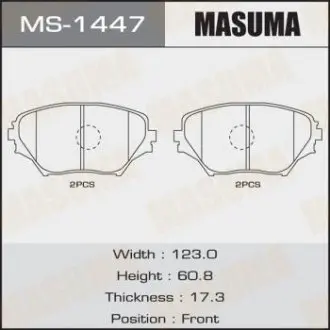MS1447 Колодка гальмівна передня Toyota RAV 4 (00-05) (MS1447) MASUMA MASUMA підбір по vin на Brocar