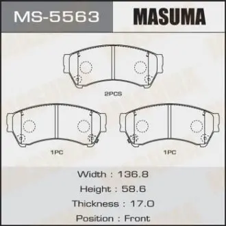 MS5563 Колодка гальмівна передня Mazda 6 (07-12) (MS5563) MASUMA MASUMA підбір по vin на Brocar