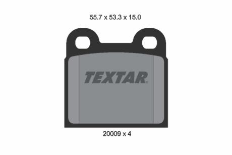 2000906 Тормозные колодки, дисковый тормоз (набор) TEXTAR підбір по vin на Brocar