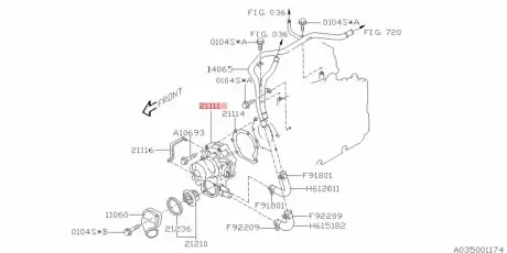 21111AA280 Насос водяной (21111AA280) SUBARU SUBARU подбор по vin на Brocar