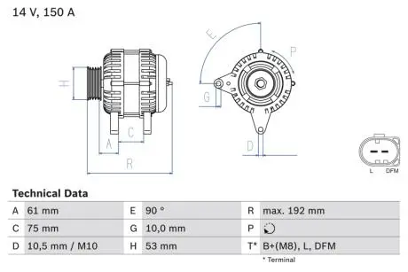 0986045251 Генератор BOSCH підбір по vin на Brocar