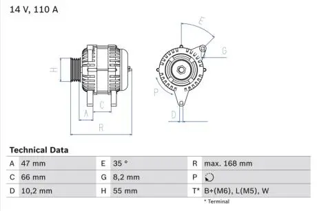 0986042201 Генератор BOSCH підбір по vin на Brocar
