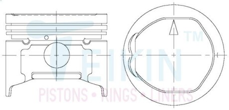 43257STD Поршень із пальцем STD (к-кт на двигун) Mitsubishi 1,3L (4G13,4G13-II) TEIKIN 43257-STD TEIKIN підбір по vin на Brocar