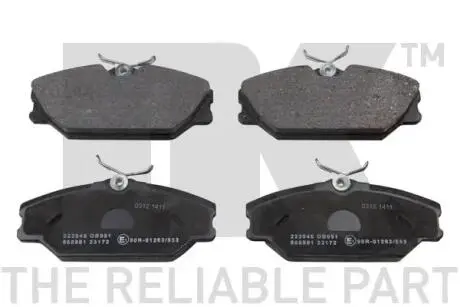 223946 Колодки гальм. дискові перед. Renault Laguna I 93-01, Megane I 96-03, Safrane 96-00, Scenic I 99-03 NK підбір по vin на Brocar