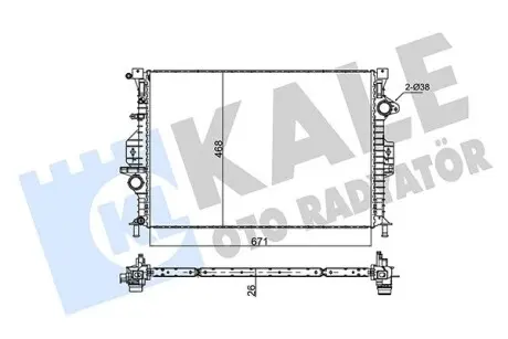 346120 Радиатор охлаждения C-Max,Focus,Galaxy,Mondeo IV,LandRover,Volvo 1.6/2.0TDCi KALE OTO RADYATOR підбір по vin на Brocar