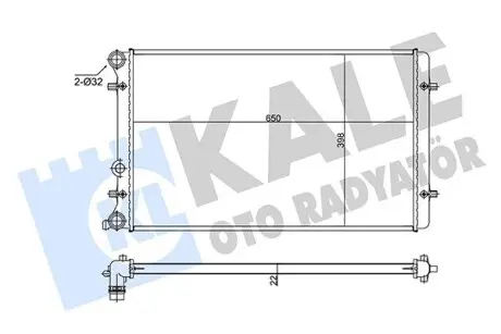 366400 Радіатор охолодження Audi A3,Seat,Skoda Octavia I,Golf IV,Bora KALE OTO RADYATOR підбір по vin на Brocar