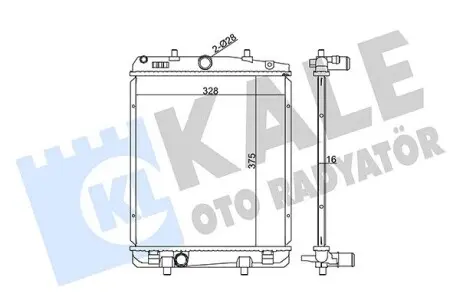 364600 Радиатор охлаждения Aygo,Citroen C1,Peugeot 1.4HDI 05- KALE OTO RADYATOR подбор по vin на Brocar