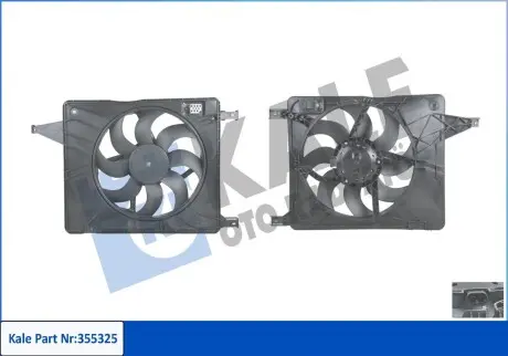 355325 Вентилятор охолодження радіатора з кожухом Nissan Qashqai, Qashqai +2 (355325) KALE OTO RADYATOR KALE OTO RADYATOR підбір по vin на Brocar