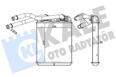 346740 Радіатор пічки Amarok,Touareg,Porsche,Audi Q7 06- KALE OTO RADYATOR підбір по vin на Brocar