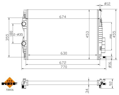 53843A CHŁODNICA RENAULT MEGANE 1.9D 03- NRF підбір по vin на Brocar