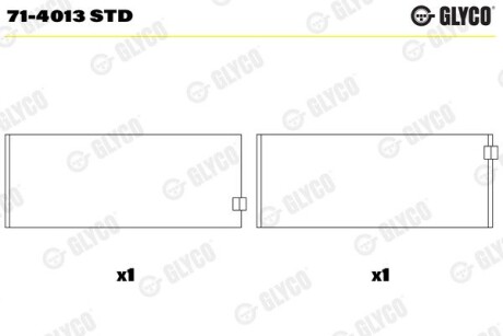 714013STD Шатунный подшипник GLYCO подбор по vin на Brocar