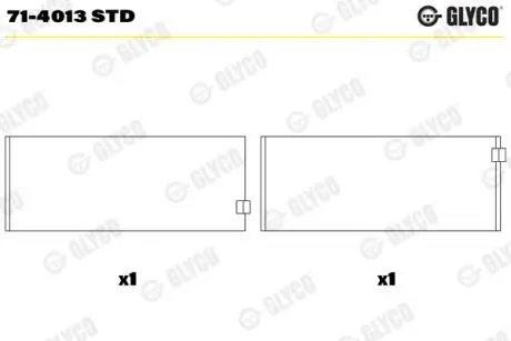 714013STD Шатунный подшипник GLYCO подбор по vin на Brocar