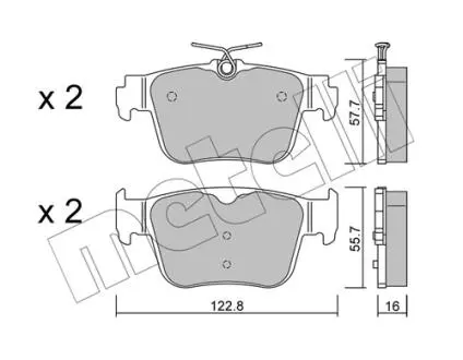 2213170 Колодки тормозные (задние) Audi A3/Skoda Octavia/VW Golf VIII 1.4/2.0 TSI 20- METELLI підбір по vin на Brocar