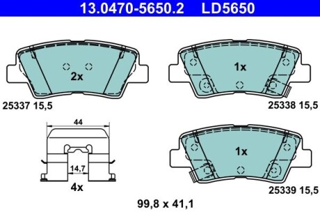 13047056502 KLOCKI HAM. KIA T. CARENS/CEE\'D/OPTIMA/RIO/SOUL/SPORTAGE 11- CERAMIC ATE подбор по vin на Brocar