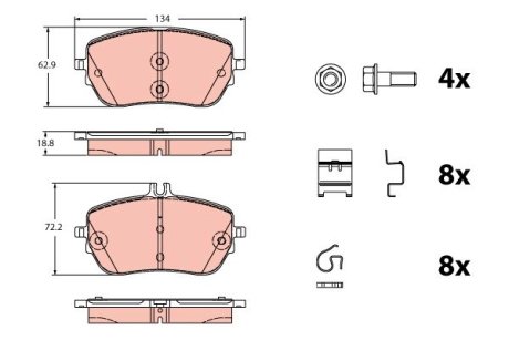 GDB2330 KLOCKI HAM. DB P. C118/X118/W177/W247 1,3-2,0 D 18- TRW подбор по vin на Brocar