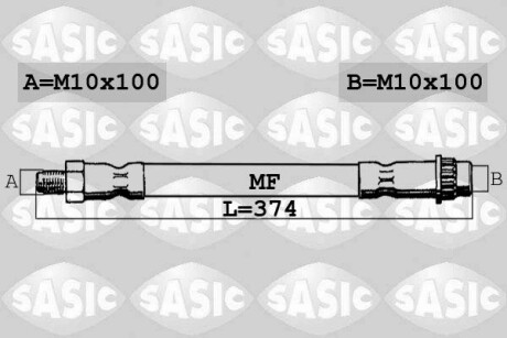 SBH4089 Тормозной шланг SASIC підбір по vin на Brocar