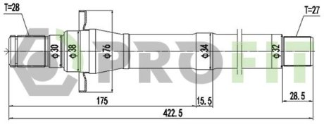 27303061 Полуось PROFIT подбор по vin на Brocar