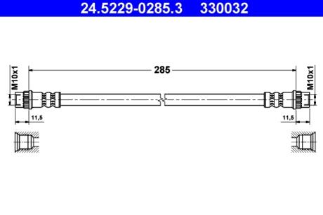 24522902853 Тормозной шланг ATE подбор по vin на Brocar