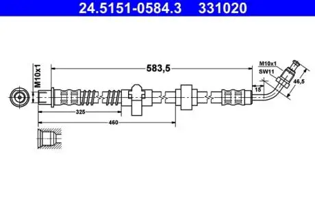 24515105843 Гальмівний шланг ATE підбір по vin на Brocar
