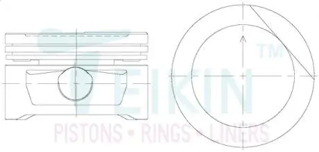 56103050 Поршні ремонт (+0.50мм) (к-кт на двигун) Opel Kadett, Ascona 1,6 TEIKIN підбір по vin на Brocar