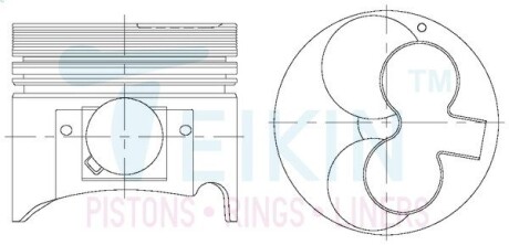 39189A050 Поршні ремонт (+0.50мм) (к-кт на двигун) Isuzu 4EE1-T Alfin TEIKIN підбір по vin на Brocar