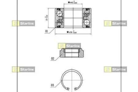 LO03431 Подшипник колесный STARLINE підбір по vin на Brocar