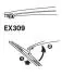 EX309 Щетка стеклоочистителя каркасная задняя 300mm (12\&#039;\&#039;) ExactFit Rear (EX309) TRICO Trico підбір по vin на Brocar