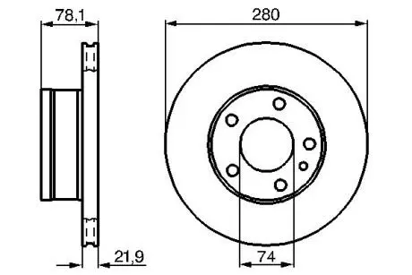 0986478041 Гальмівний диск BMW 518/825/628/630/633/635/728/730/732/735 \'\'1.8-3.5 \'\'74-86 BOSCH підбір по vin на Brocar