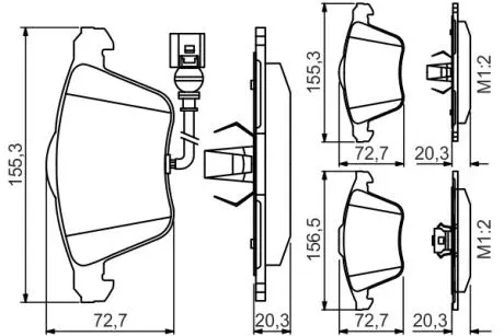 0986495261 Тормозные колодки дисковые AUDI/VW S3/TT/Leon/Passat/Golf IV/V&#039;&#039;F&#039;&#039;&gt;&gt;08 PR2 BOSCH підбір по vin на Brocar